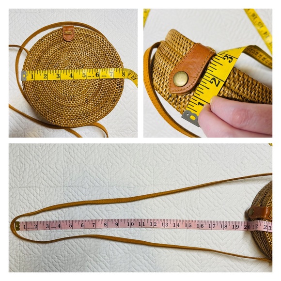 NEW Nell - Round Woven Bamboo shoulder bag - Picture 9 of 11